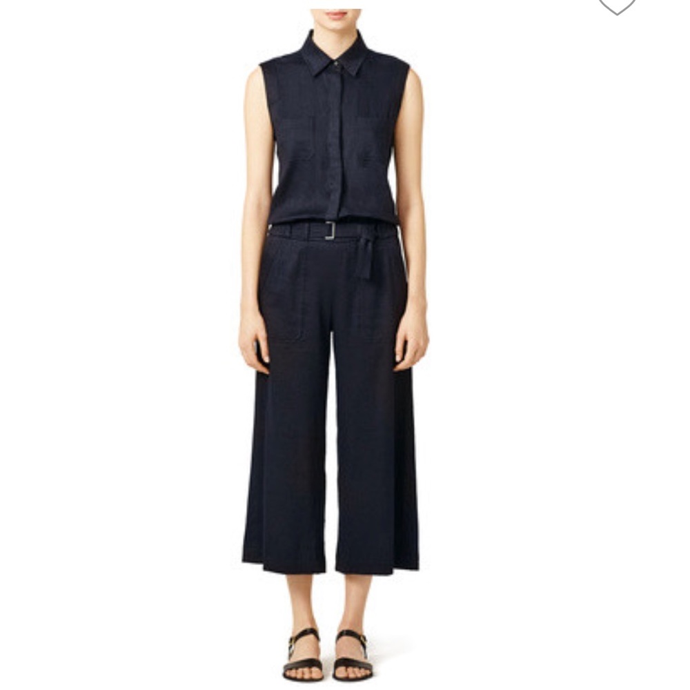 Vince Linen Blend Utility Jumpsuit